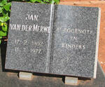 MERWE Jan, van der 1902-1977