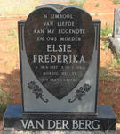 BERG Elsie Frederika, van der 1937-1982