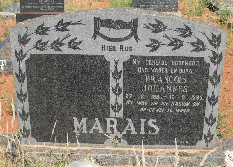 MARAIS Francois Johannes 1891-1965