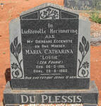 PLESSIS  Maria Catharina, du nee FOURIE 1911-1962