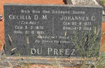 PREEZ Johannes G, du 1877-1964 & Cecilia D.M. NEL 1878-1961