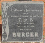 BURGER Zirk B.1915-1958
