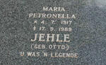 JEHLE Maria Petronella nee OTTO 1917-1989