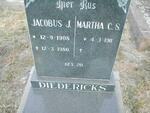 DIEDERICKS Jacobus J. 1908-1980 & Martha C.S. 1911-?