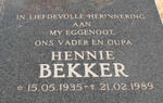 BEKKER Hennie 1935-1989