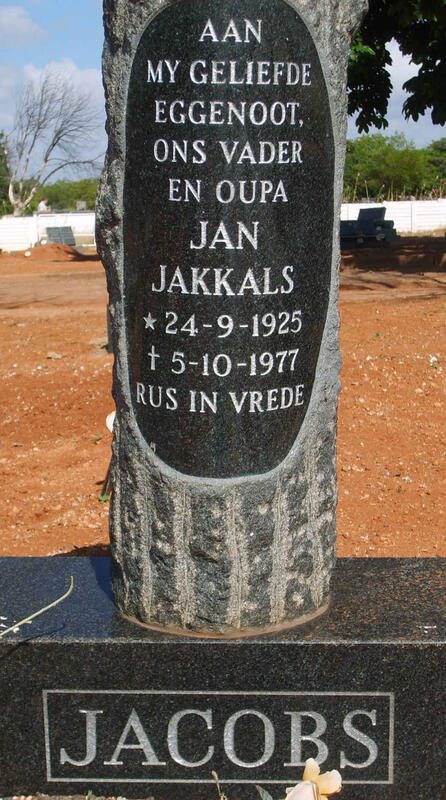 JACOBS Jan Jakkals 1925-1977