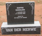 MERWE Martha Magdalena, van der 1922-2009