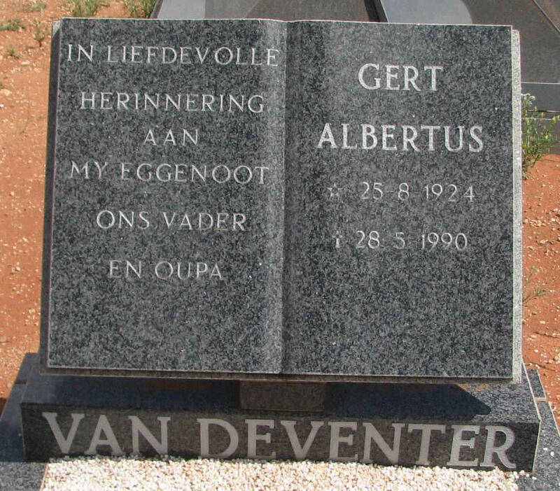 DEVENTER Gert Albertus, van 1924-1990