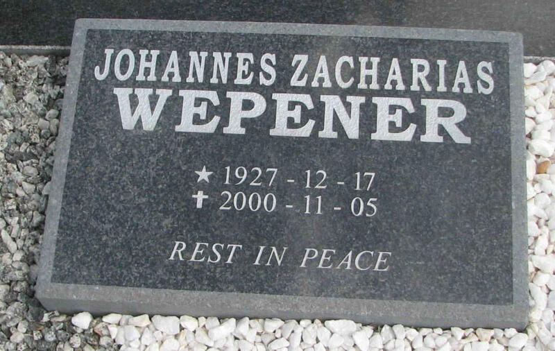WEPENER Johannes Zacharias 1927-2000