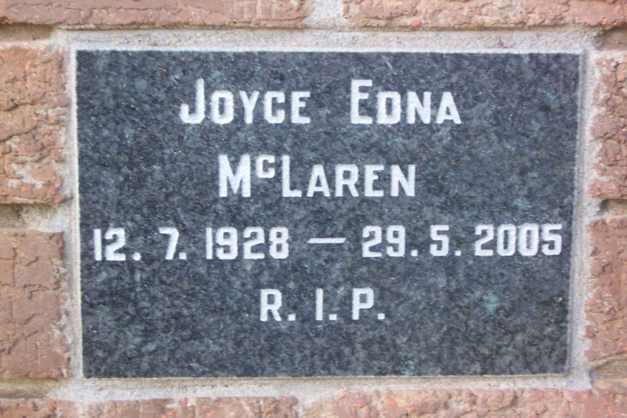 McLAREN Joyce Edna 1928-2005