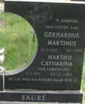 FAURÉ Gerhardus Martinus 1912-1986 & Marthie Catharina LAMPRECHT 1917-1995