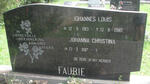FAURIE Johannes Louis 1913-1980 & Johanna Christina 1917-