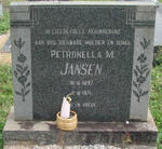 JANSEN Petronella M. 1897-1971