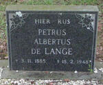 LANGE Petrus Albertus, de 1885-1948