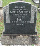 KORF Maria Salmina, formerly LIVERSAGE, nee DE BRUIN 1911-1975