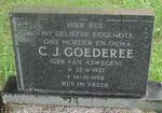 GOEDEREE C.J. nee van ASWEGEN 1927-1978