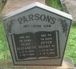 PARSONS Peter Henry M. 1912-1994 & Elsie Elizabeth 1920-1989