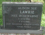 LAWRIE Alison Sue nee ROSEWARNE 1962-1988