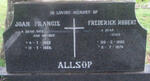 ALLSOP Frederick Robert 1880-1974 & Joan Francis 1892-1969