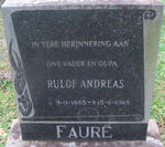 FAURE Rulof Andreas 1885-1968