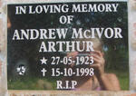 ARTHUR Andrew Mcivor 1923-1998