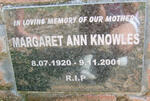 KNOWLES Margaret Ann 1920-2001