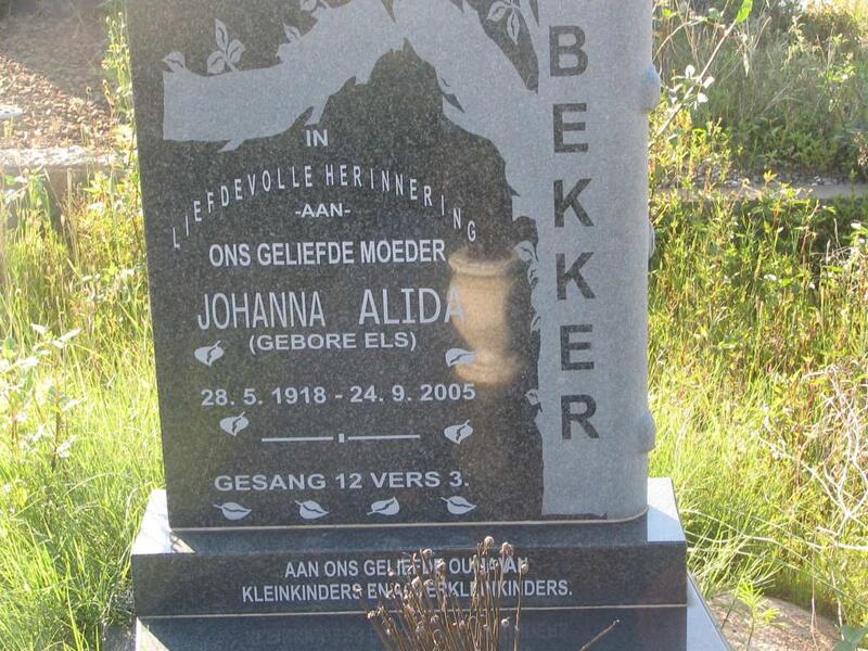 BEKKER Johanna Alida nee ELS 1918-2005