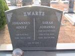 ZWARTS Johannes Adolf 1910-1992 & Sarah Johanna OOSTHUYSEN 1908-1996
