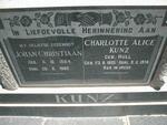 KUNZ Johan Christiaan 1884-1965 & Charlotte Alice HULL 1895-1976