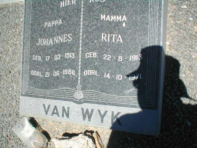 WYK Johannes, van 1913-1986 & Rita 1913-1971