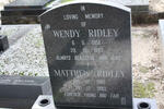 RIDLEY Matthew 1985-1993 :: RIDLEY Wendy 1951-1993