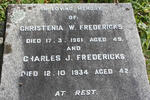 FREDERICKS Charles J. -1934 & Christina W. -1961