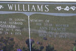 WILLIAMS Goliath 1910-1978 & Ann Francis 1910-1997