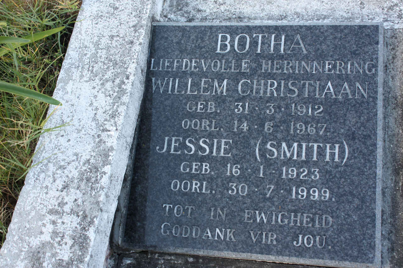 BOTHA Willem Christiaan 1912-1967 & Jessie SMITH 1923-1999