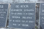 KOCK Gesina Helena, de 1905-1987 :: DE KOCK Elizabeth Susanna 1908-1984