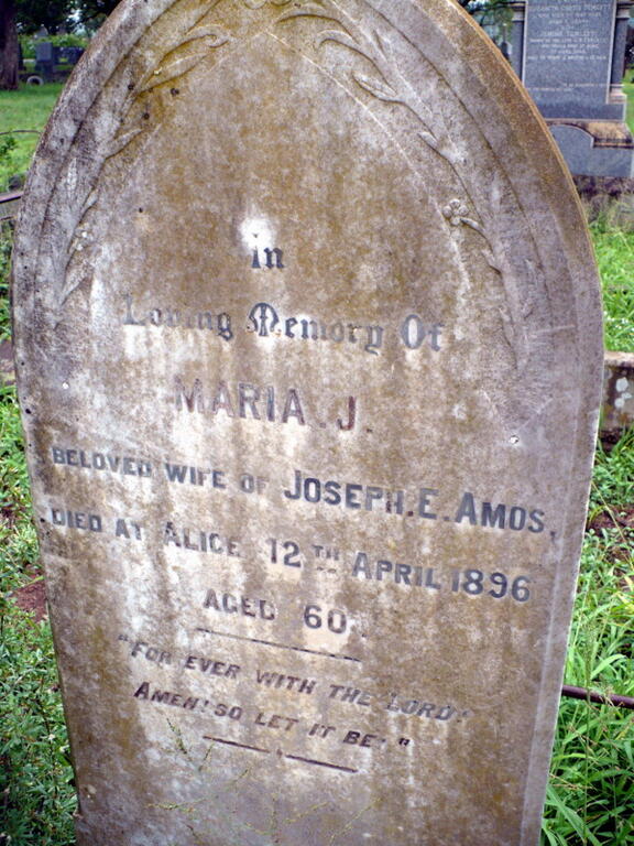 AMOS Maria J. -1896