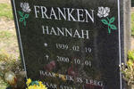 FRANKEN Hannah 1939-2000