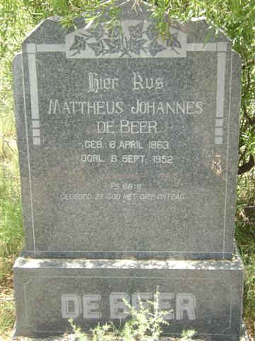 BEER Mattheus Johannes, de 1863-1952