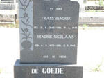 GOEDE Hendrik  Nicolaas, de 1862-1942 :: DE GOEDE Frans Hendrik 1872-1948
