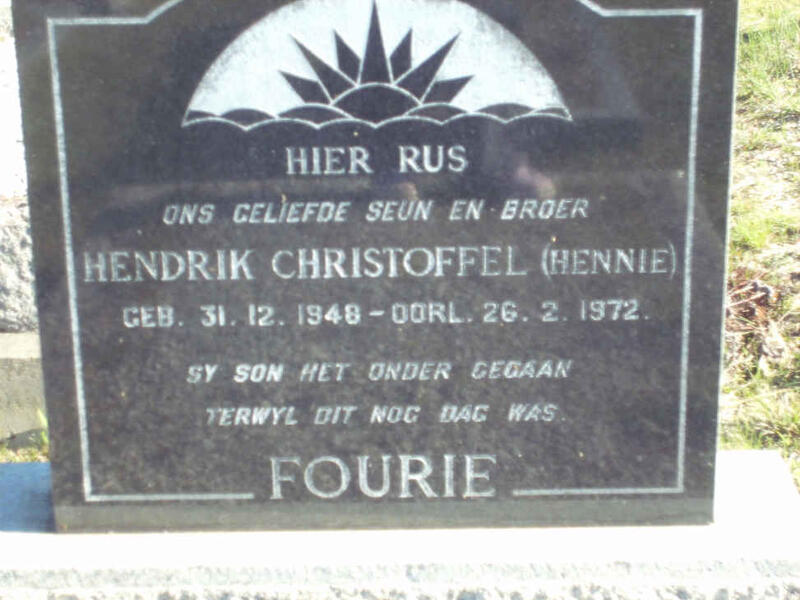 FOURIE Hendrik Christoffel 1948-1972