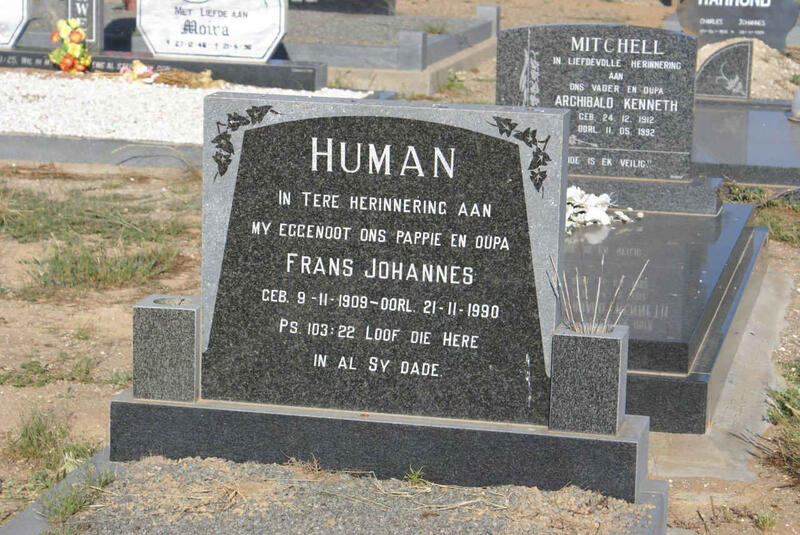 HUMAN Frans Johannes 1909-1990
