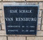 RENSBURG Izak Schalk, van 1943-2003