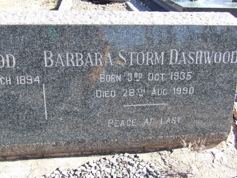 DASHWOOD Barbara Storm 1935-1990