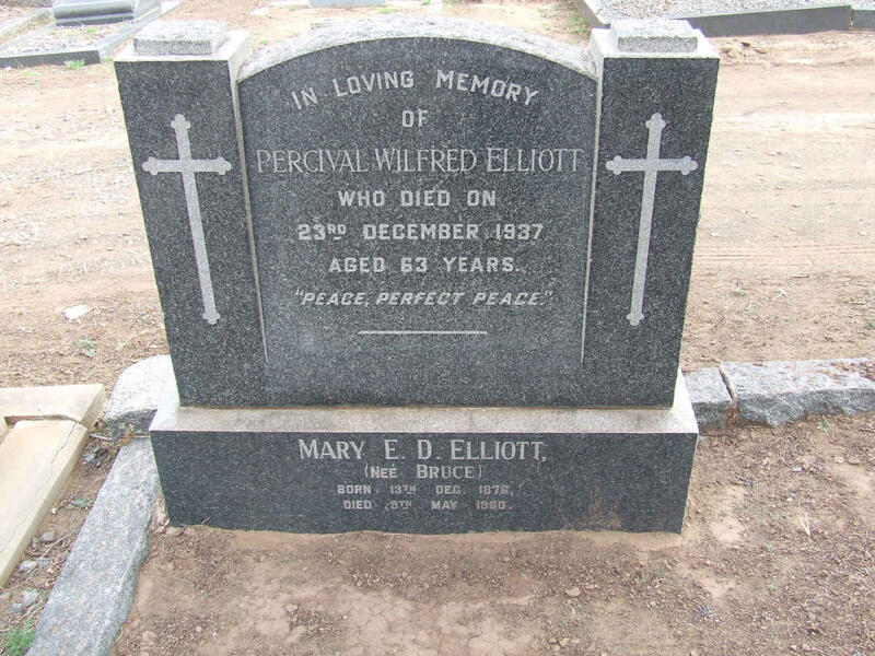 ELLIOTT Percival Wilfred -1937 Mary E.D. BRUCE 1876-1960