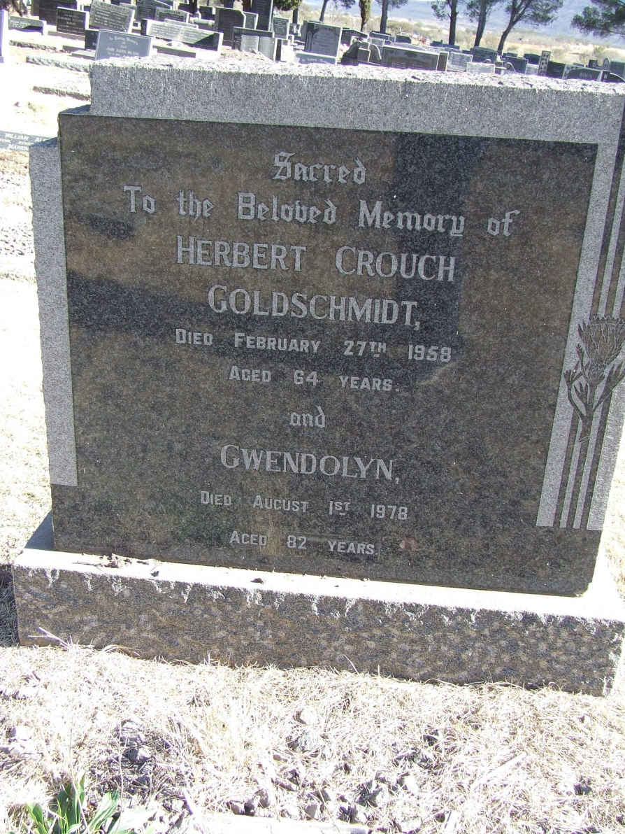 GOLDSCHMIDT Herbert Crouch -1958 & Gwendolyn -1978
