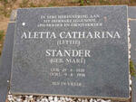 STANDER Aletta Catharina nee MARÉ 1930-1998