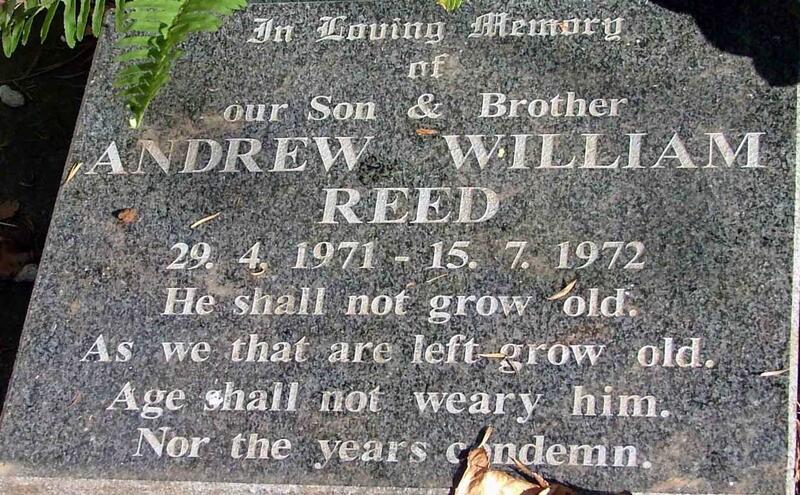 REED Andrew William 1971-1972