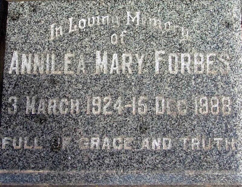 FORBES Annilea Mary 1924-1988