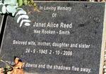 REED Janet Alice nee ROOKEN-SMITH 1945-2006