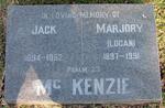 McKENZIE Jack 1894-1952 & Marjory LOGAN 1897-1991